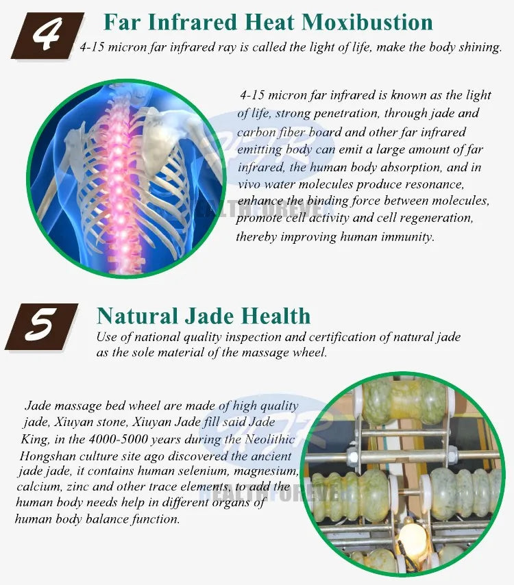 Jade Massage Bed Best Warm LCD Automatic Electric Rolling Jade Stone Thermal Heat Massage Bed Ceragem With jade bed massage