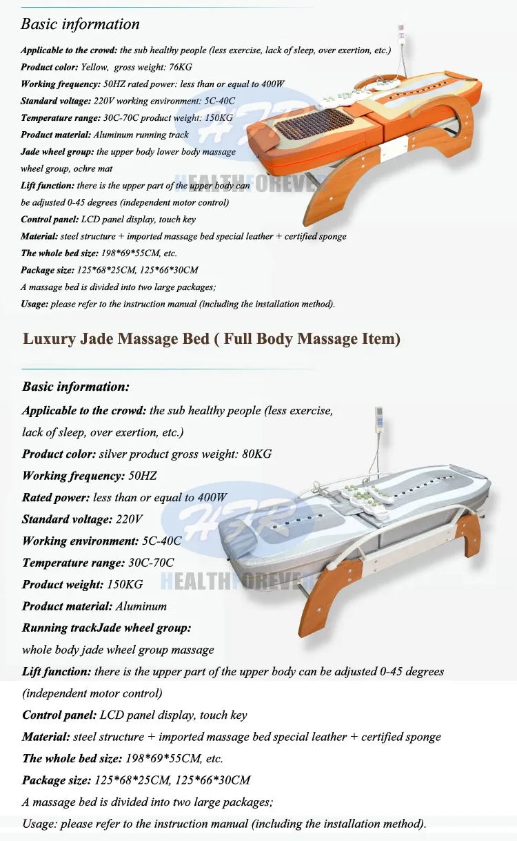 Jade Massage Bed Best Warm LCD Automatic Electric Rolling Jade Stone Thermal Heat Massage Bed Ceragem With jade bed massage
