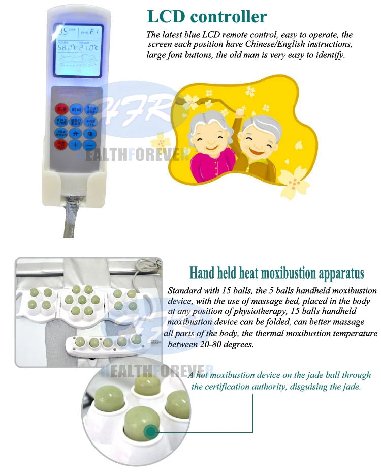 Jade Massage Bed Best Warm LCD Automatic Electric Rolling Jade Stone Thermal Heat Massage Bed Ceragem With jade bed massage