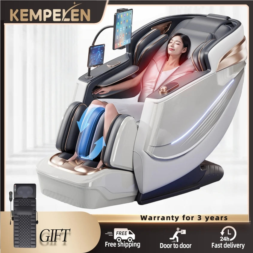 4D Full Body Massage Chair AI Voice Control Zero Gravity Thai Stretch Foot Scraping Blood Oxygen Monitor Home Relaxation
