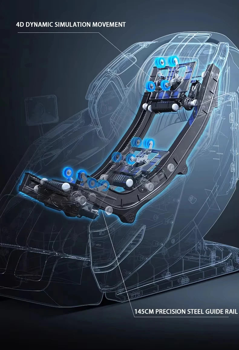 Electric Massage Chair Foot Roller Massage Lounge Chair Full Body Zero Gravity Stretching 4D Massage Chair 2025