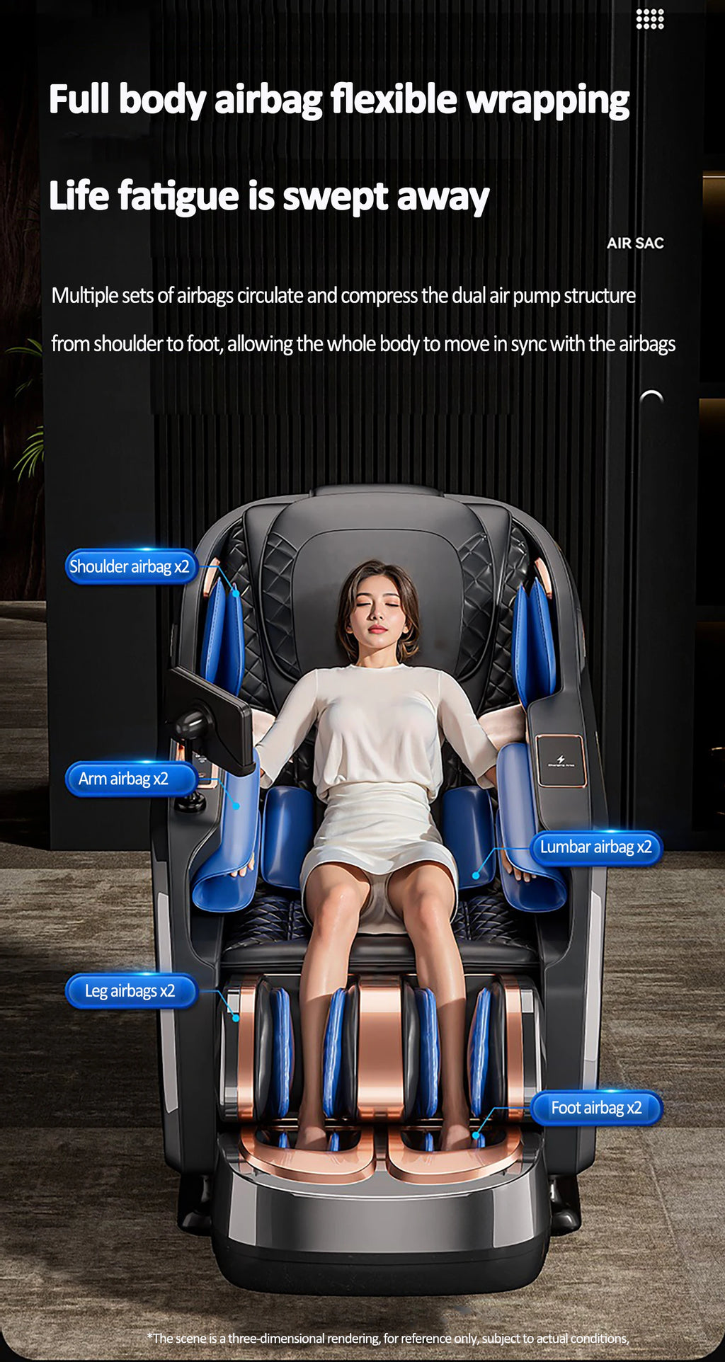 Best 4d Zero Gravity Massage Chair With SL Rail Design Full Body Airbag Massage Foot Rollers Bluetooth Audio Relaxation