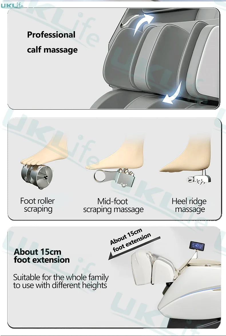 Dual-Core 4D SL-Track Zero Gravity Massage Chair | Full Body Thai Stretch & Foot Extension | 3 Year Warranty Home Luxury Electri