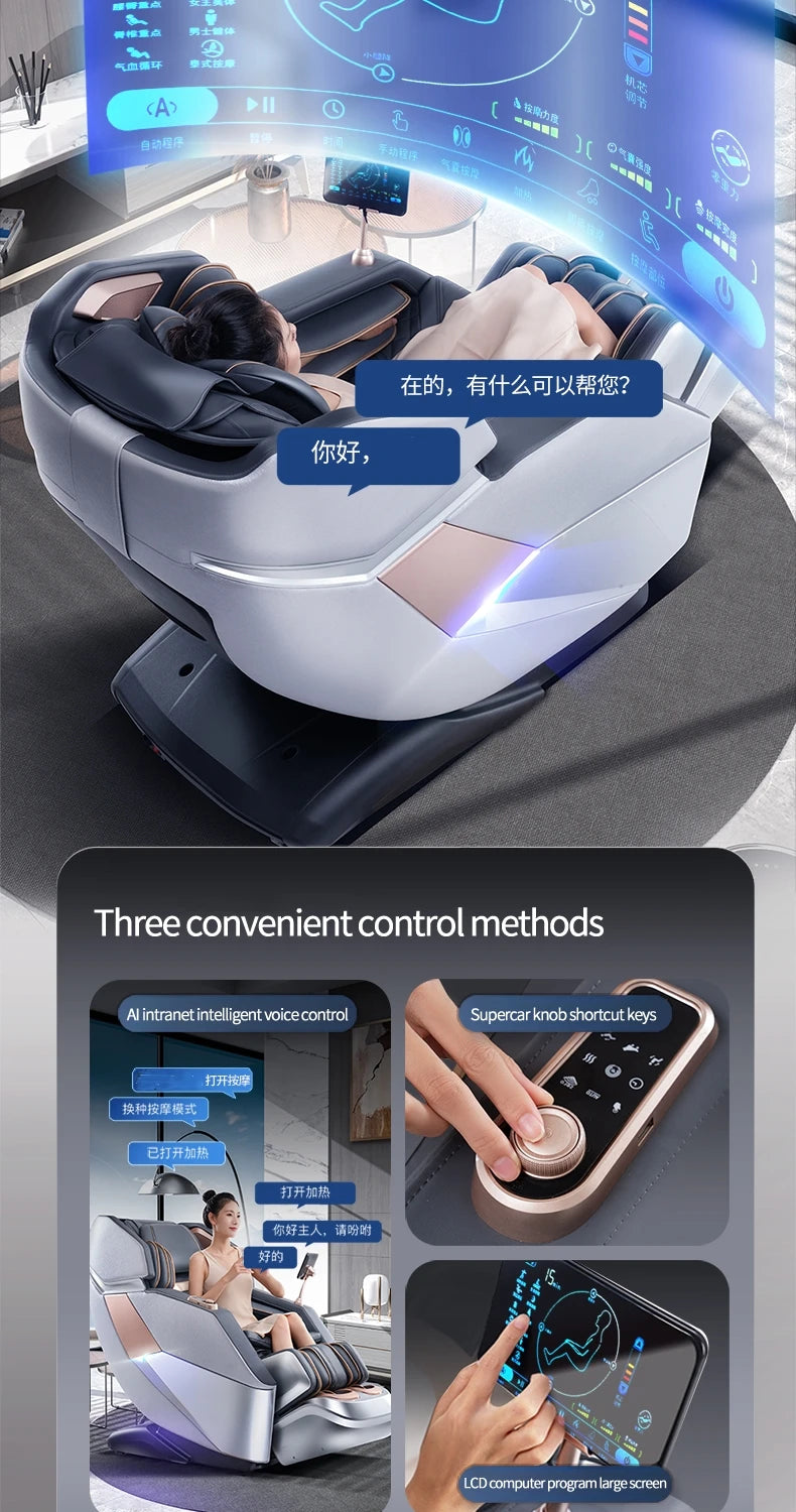 Electric Zero Gravity Massage Chair Leisure Sofa with Longer SL Track Full Body Airbag Knead Shiatsu Calf Roller for Relaxation