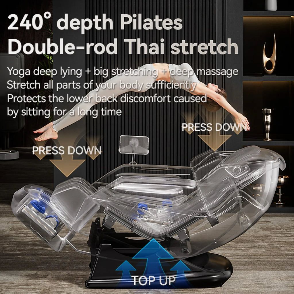 Best 4d Zero Gravity Massage Chair With SL Rail Design Full Body Airbag Massage Foot Rollers Bluetooth Audio Relaxation