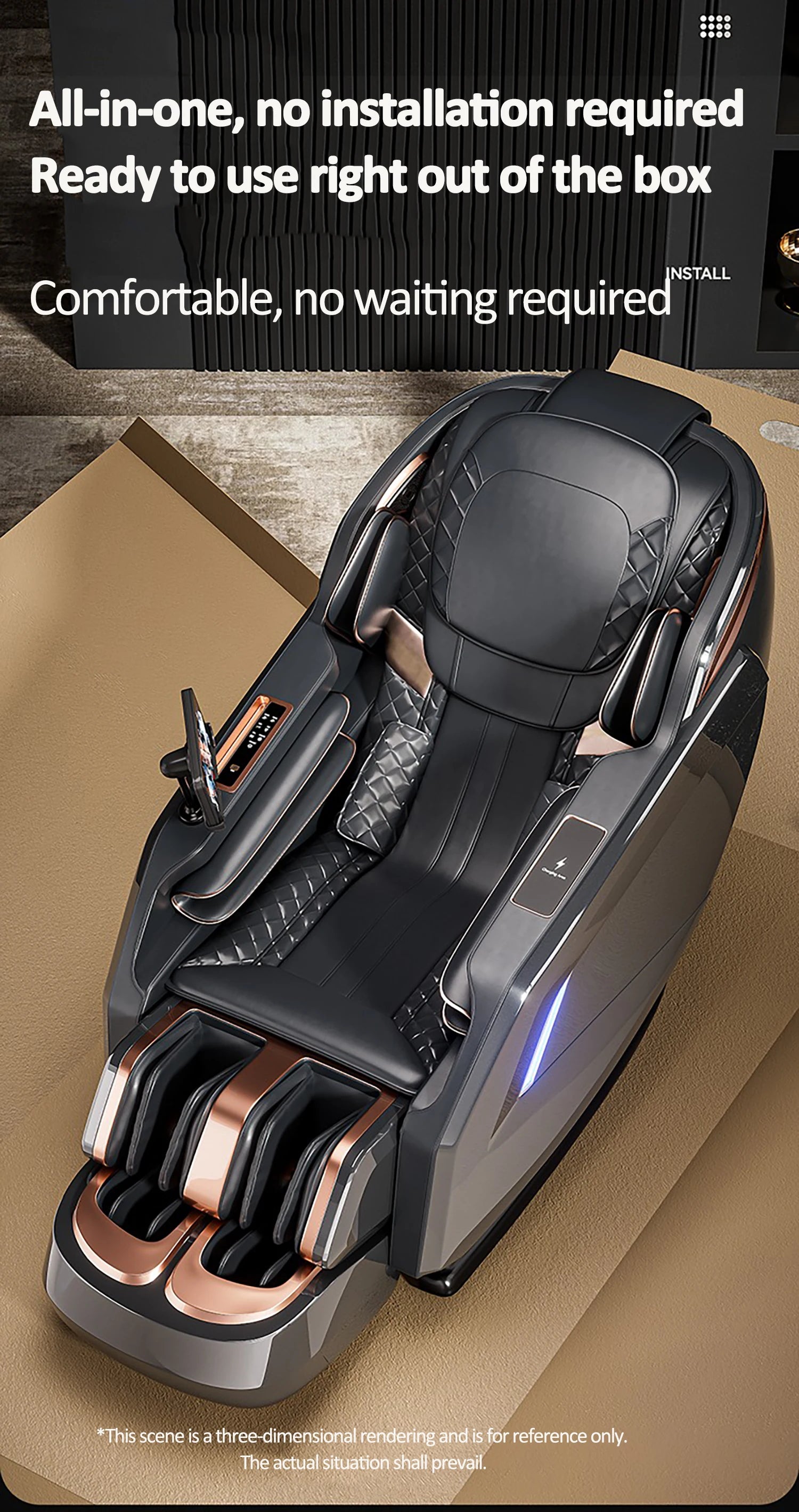 Best 4d Zero Gravity Massage Chair With SL Rail Design Full Body Airbag Massage Foot Rollers Bluetooth Audio Relaxation