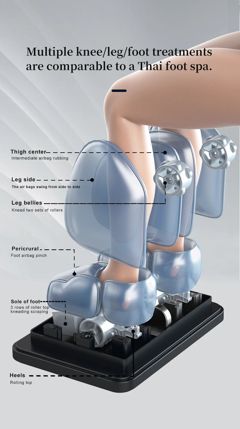 Electric Full Body Massage Chair 4D+3D Zero Gravity SL Track Dual Core Thai Stretch Smart Full Body Relaxation Massage Chairs