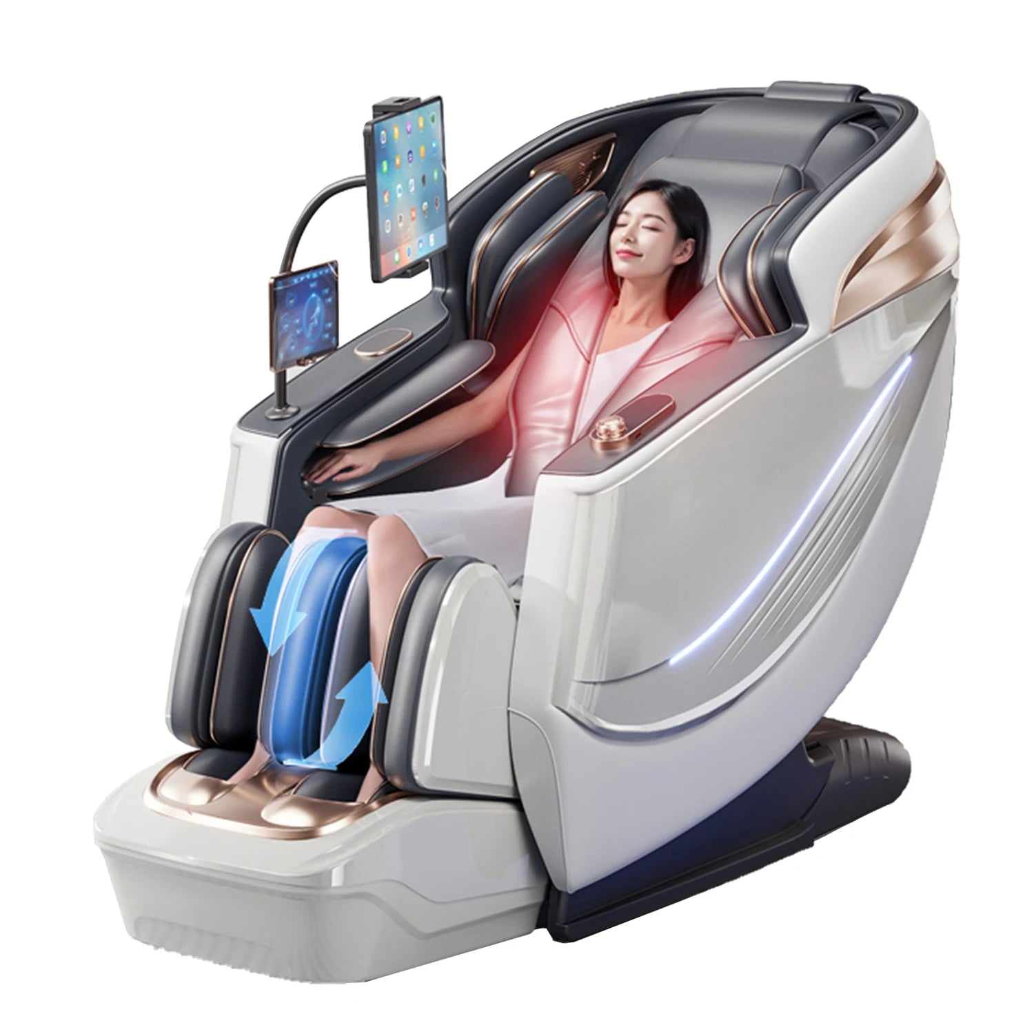 6D Massage Chair Zero Gravity SL Track Body Recliner with Heat AI Voice Control Thai Stretch for Home Office Use