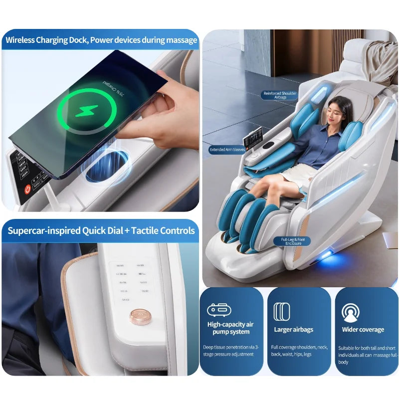 2025 Premium 4D Smart Massage Chair Full-Body Luxury Space Capsule with Multifunction Triple Control Operation‌ Home Office Use