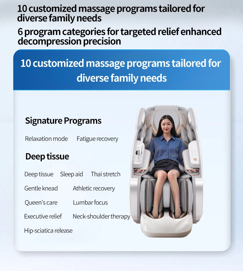 2025 Premium 4D Smart Massage Chair Full-Body Luxury Space Capsule with Multifunction Triple Control Operation‌ Home Office Use