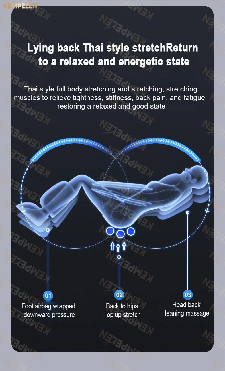 4D Full Body Massage Chair Zero Gravity Thai Stretch Heat Therapy Airbag Compression AI Voice Control for Home Office