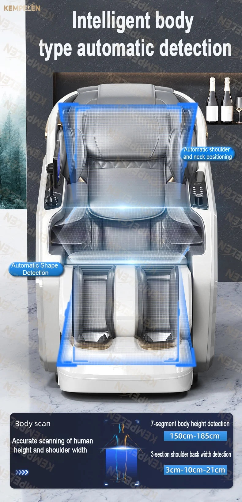 4D Full Body Massage Chair Zero Gravity Thai Stretch Heat Therapy Airbag Compression AI Voice Control for Home Office