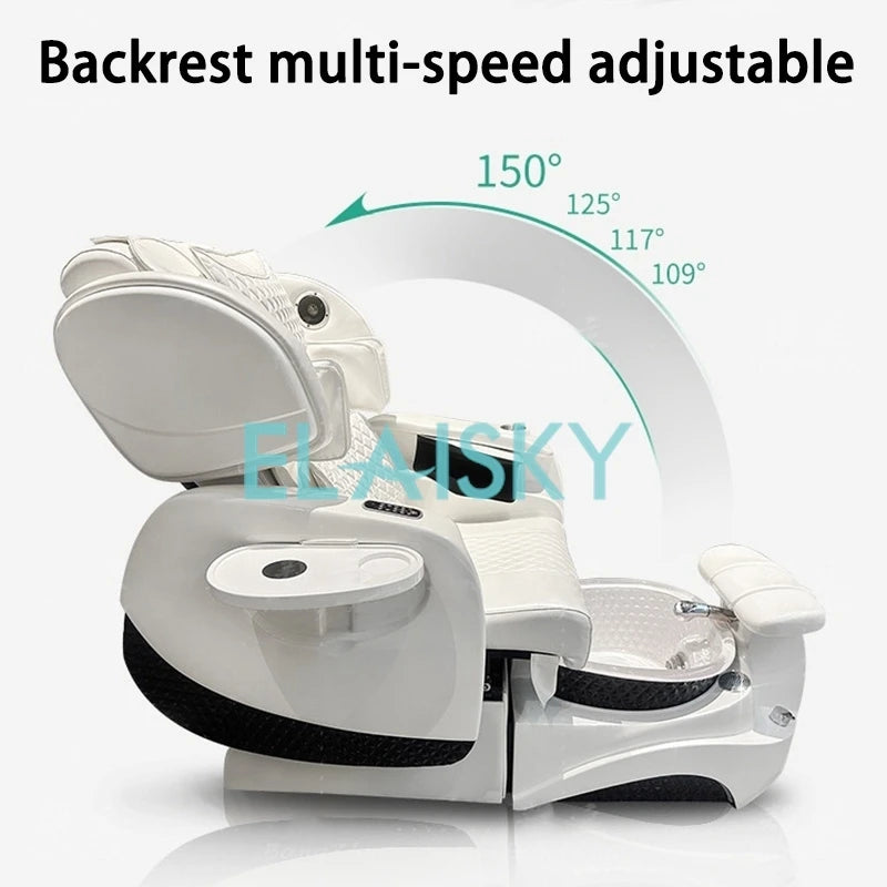 Foot Pool Pedicure Chair Foot Massage and Washing Electric Foot Bath Spa Salon Nail Sofa Reclining Backrest Chair for Foot Bath