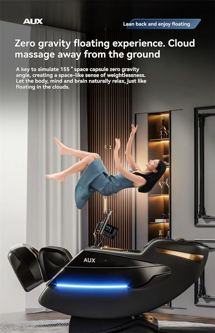 6D+6D Massage Chair Full Body Zero Gravity SL-Track Shiatsu Heating Massage Chairs with Body Scan Yoga Stretch Calf Extension