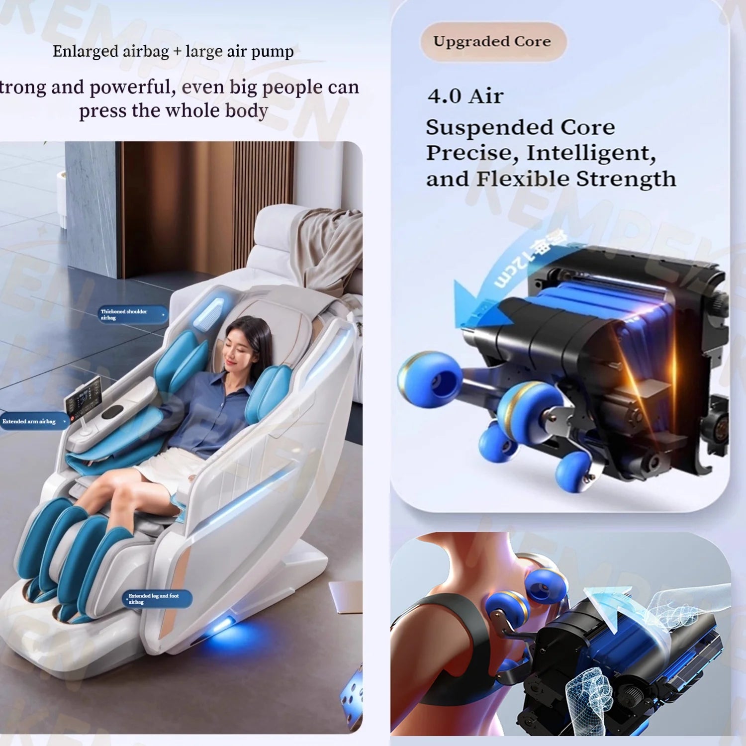 3D Massage Chair SL Track with AI Voice Control | Thai Stretch, Heating, Full Body Airbags, Foot Rollers, Bluetooth Music