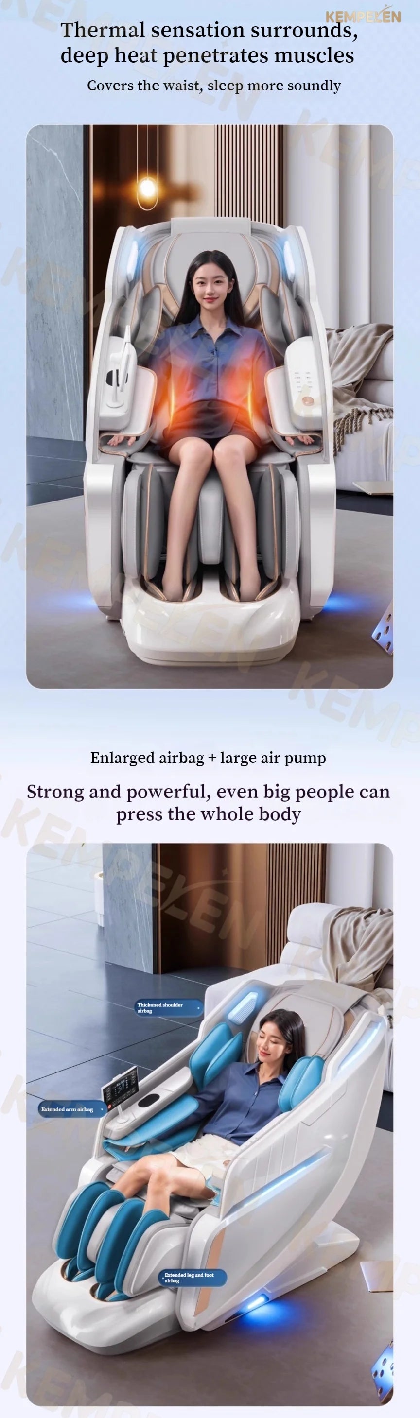 3D Massage Chair SL Track with AI Voice Control | Thai Stretch, Heating, Full Body Airbags, Foot Rollers, Bluetooth Music