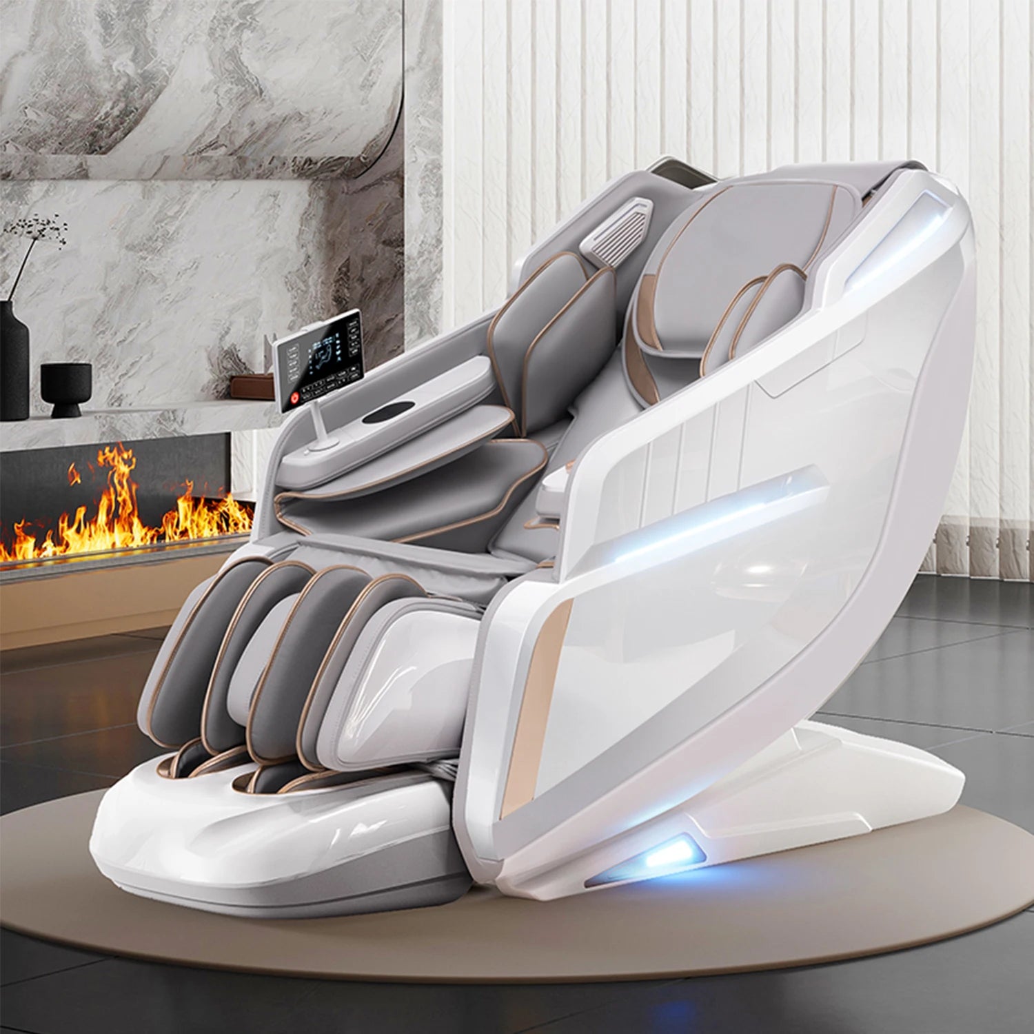 3D Massage Chair SL Track with AI Voice Control | Thai Stretch, Heating, Full Body Airbags, Foot Rollers, Bluetooth Music