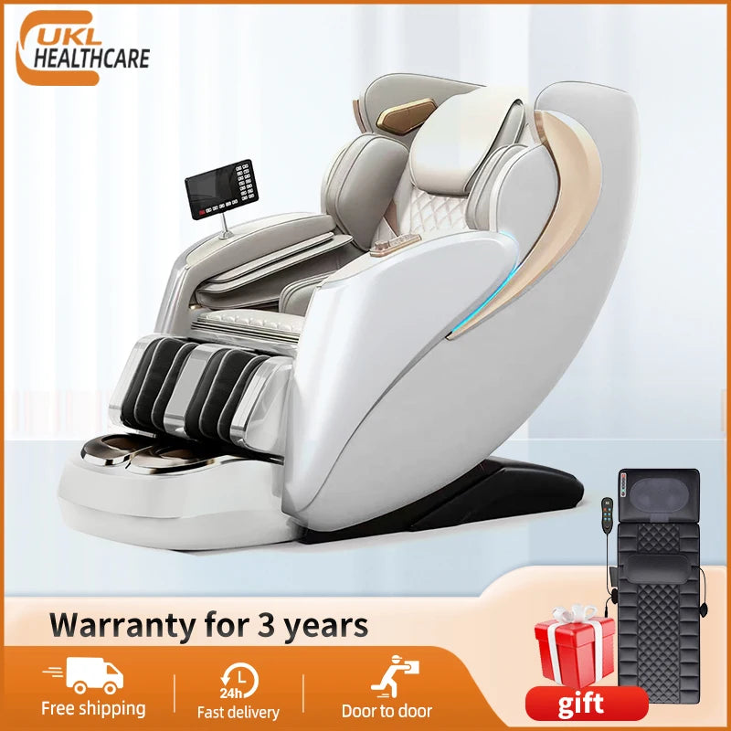 Dual-Core 4D SL-Track Zero Gravity Massage Chair | Full Body Thai Stretch & Foot Extension | 3 Year Warranty Home Luxury Electri