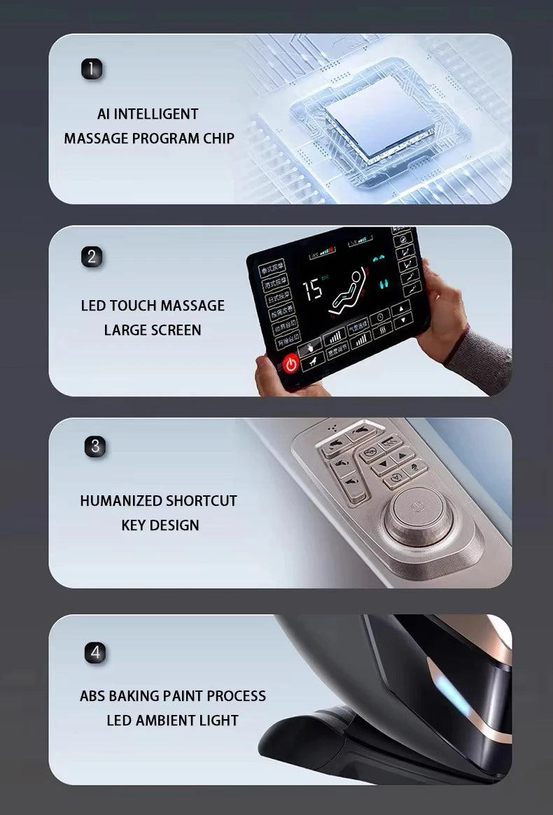 Electric Massage Chair Foot Roller Massage Lounge Chair Full Body Zero Gravity Stretching 4D Massage Chair 2025