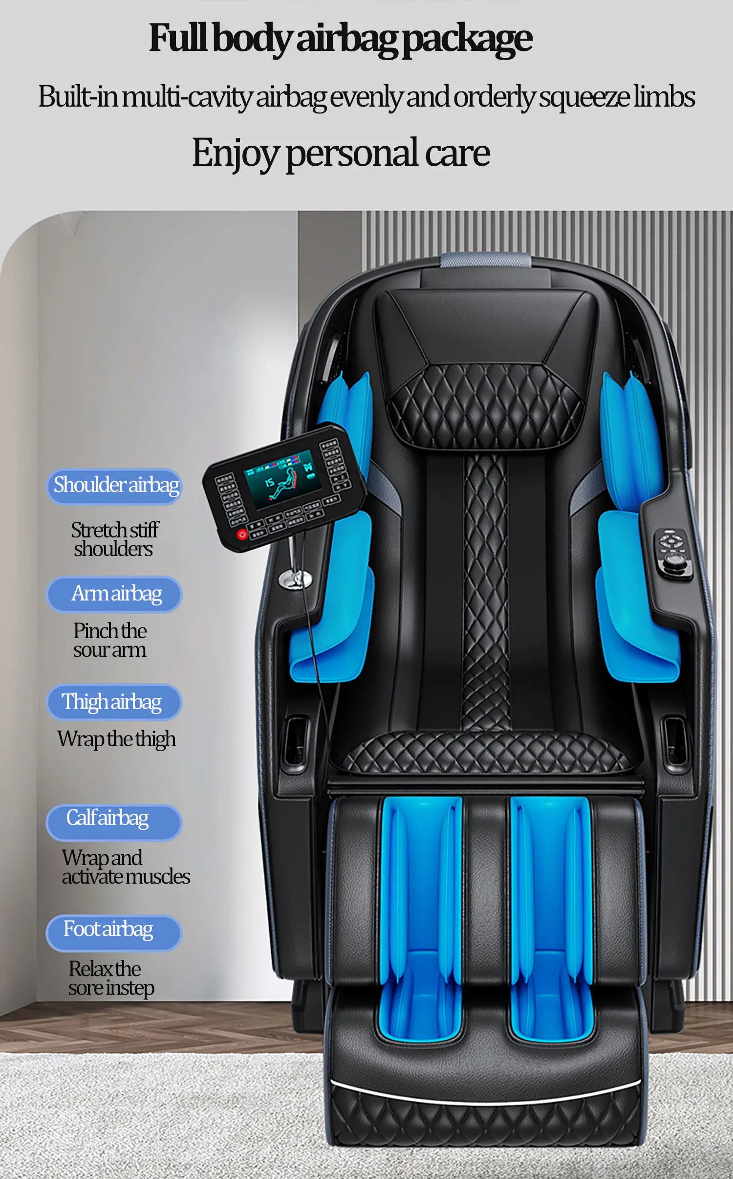 3  Year Warranty UKLife 4D SL-Track Full Body Air Bag Zero Gravity  Luxury Electric Massager Chairs For Office  Massage Sofa