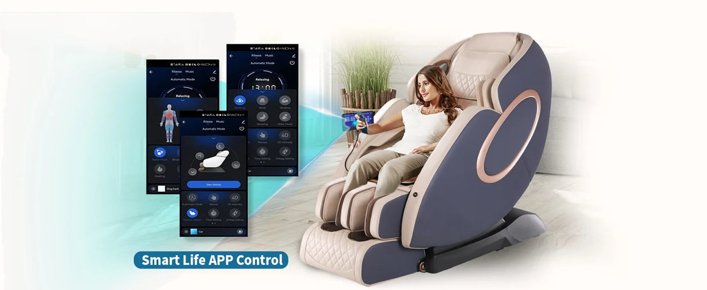 APP Control 4D Massage Chairs SL-Track Full Body Shiatsu Recliner Zero Gravity Massager with Yoga Stretching Foot Massage Roller