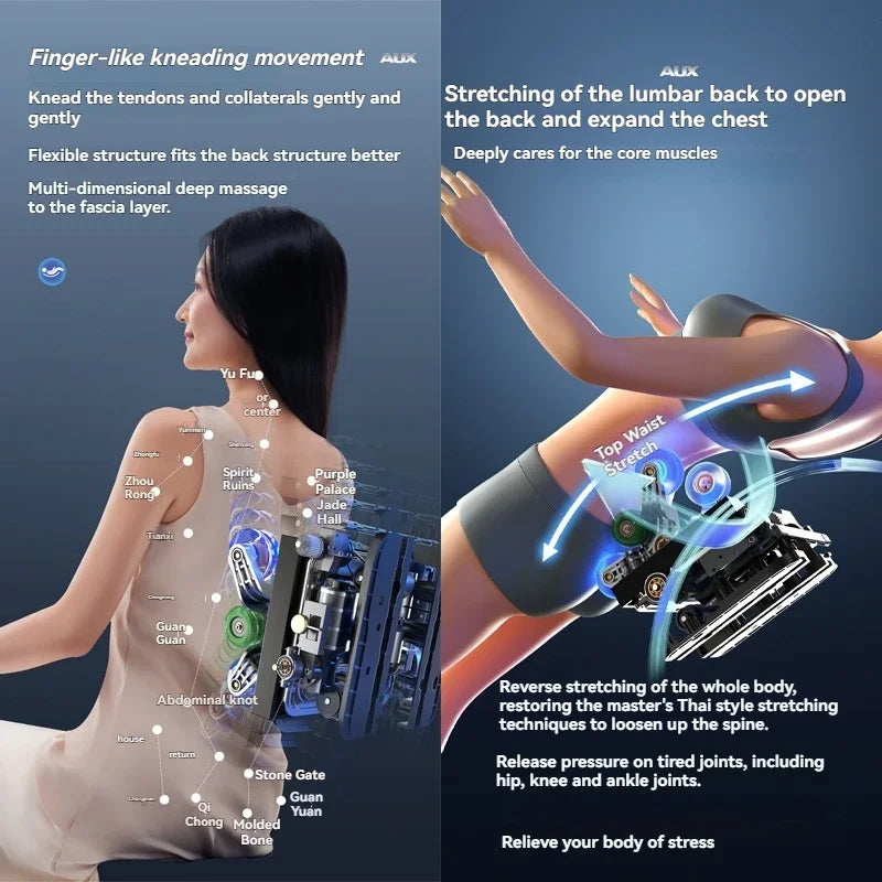 6D Smart Full Body Massage Chair Zero Gravity Relaxing Massage Recliner Chairs with SL-Track Bluetooth Speaker Heating Massage