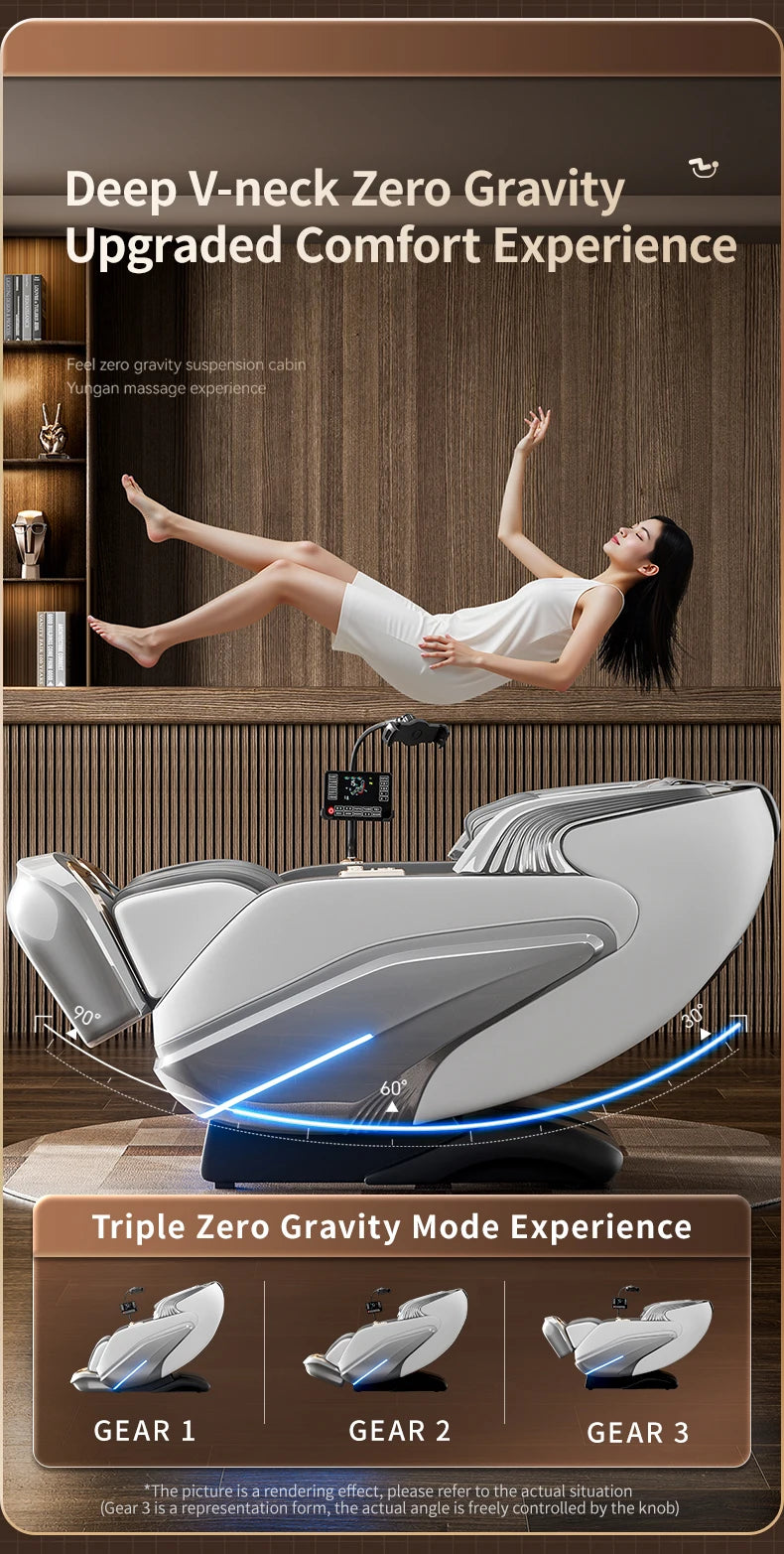 New Upgraded Super-large Cockpit Massage Chair Zero Gravity 4D Full Body Automatic Multifunction Intelligent Home Recliner Sofa