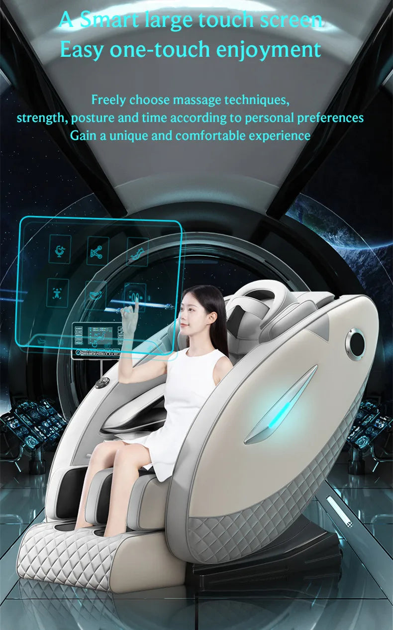 4D Relaxation Massage Chair Full Body 2025 Zero Gravity SL-Track Shiatsu Massage Recliner Chairs with Bluetooth Speaker AI Contr