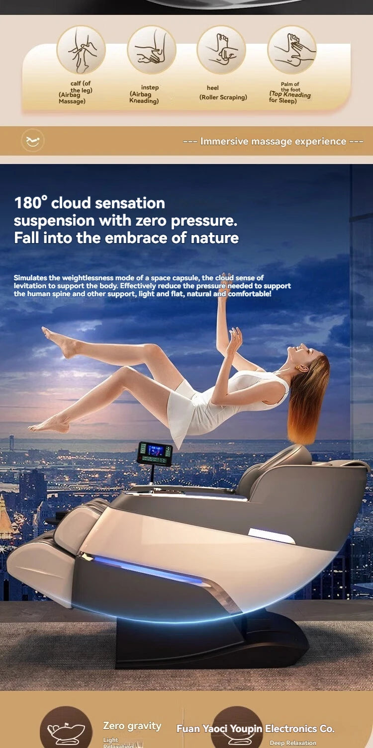 Heated Massage Chair Full Body  4D Body Massage Chair Recliner Therapy Zero Gravity SL Track Electric Relaxing Massage Chairs