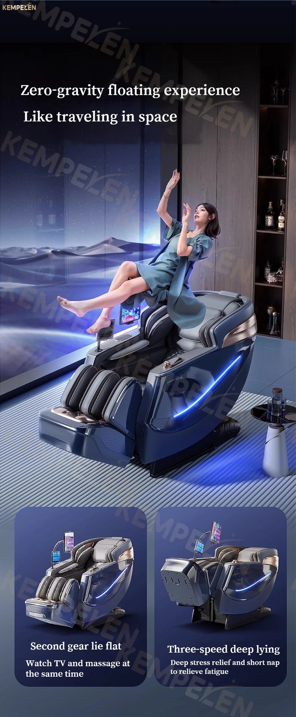4D Full Body Massage Chair AI Voice Control Zero Gravity Thai Stretch Foot Scraping Blood Oxygen Monitor Home Relaxation