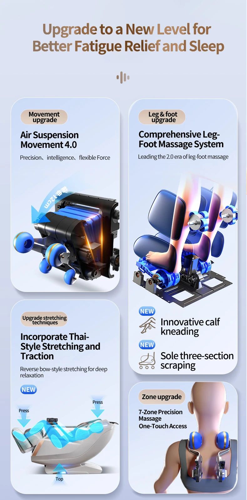 2025 Premium 4D Smart Massage Chair Full-Body Luxury Space Capsule with Multifunction Triple Control Operation‌ Home Office Use