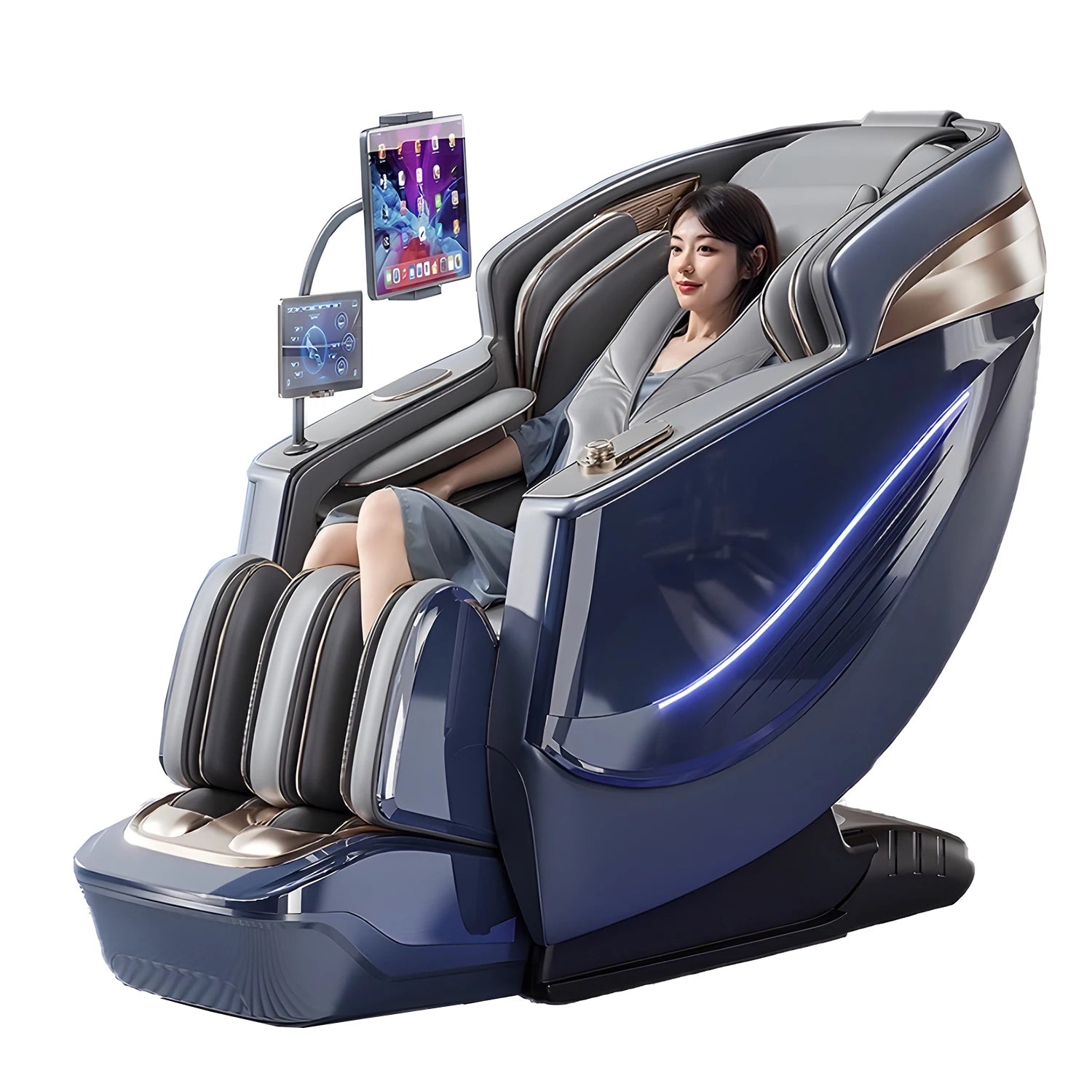 6D Massage Chair Zero Gravity SL Track Body Recliner with Heat AI Voice Control Thai Stretch for Home Office Use