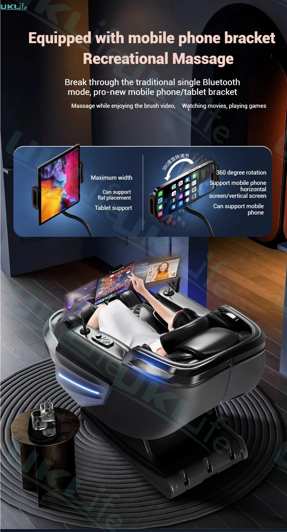 6D Jade 6-Roller Massage Chair w/ Thai Stretch, Zero Gravity & AI Voice - Shiatsu Recliner for Home/Office, 3-Year Warranty