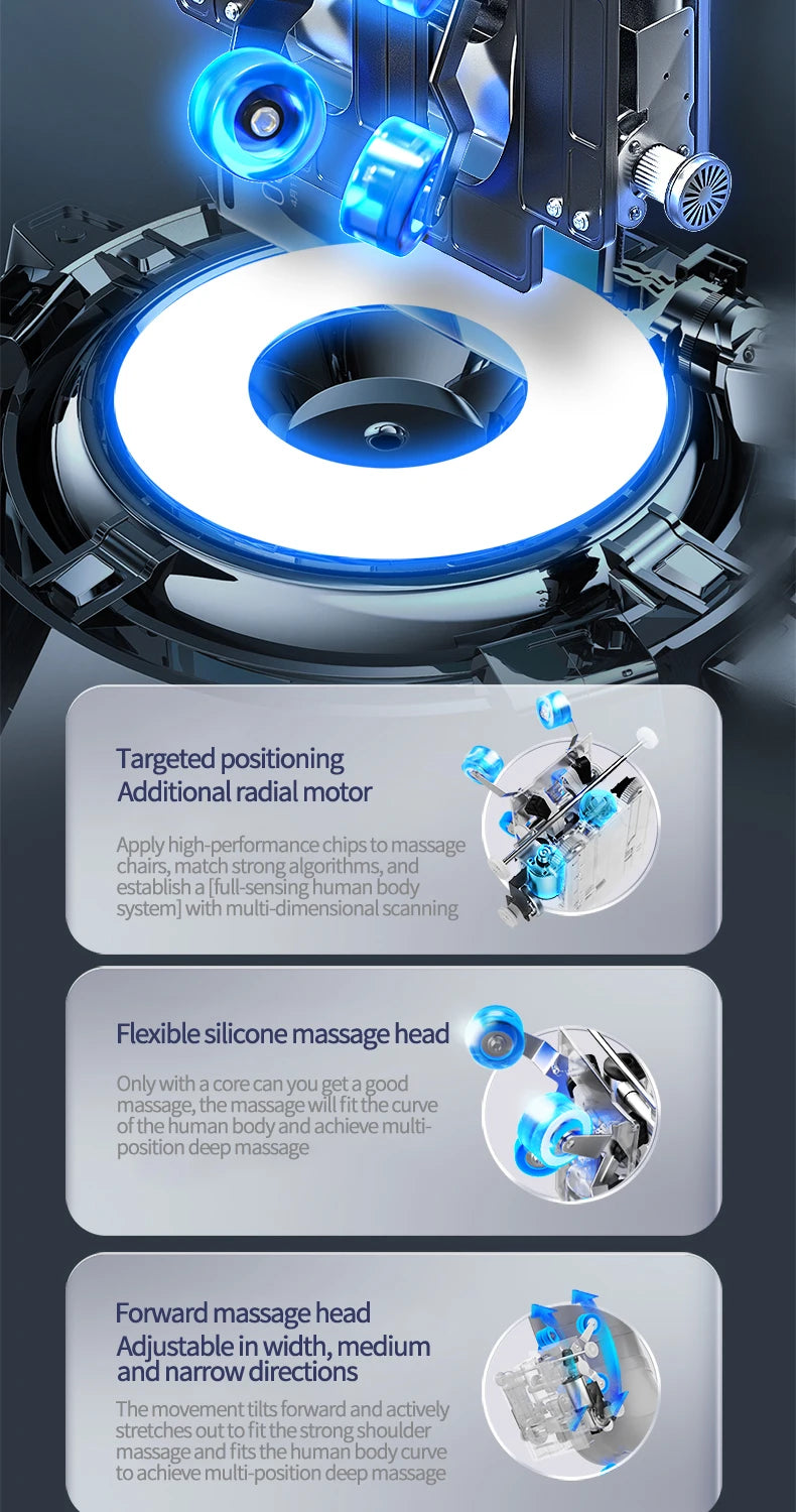 Electric Zero Gravity Massage Chair Leisure Sofa with Longer SL Track Full Body Airbag Knead Shiatsu Calf Roller for Relaxation