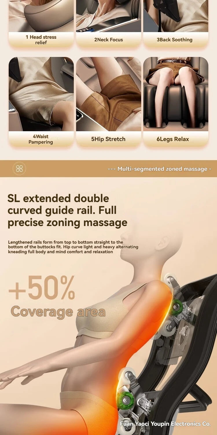 Heated Massage Chair Full Body  4D Body Massage Chair Recliner Therapy Zero Gravity SL Track Electric Relaxing Massage Chairs