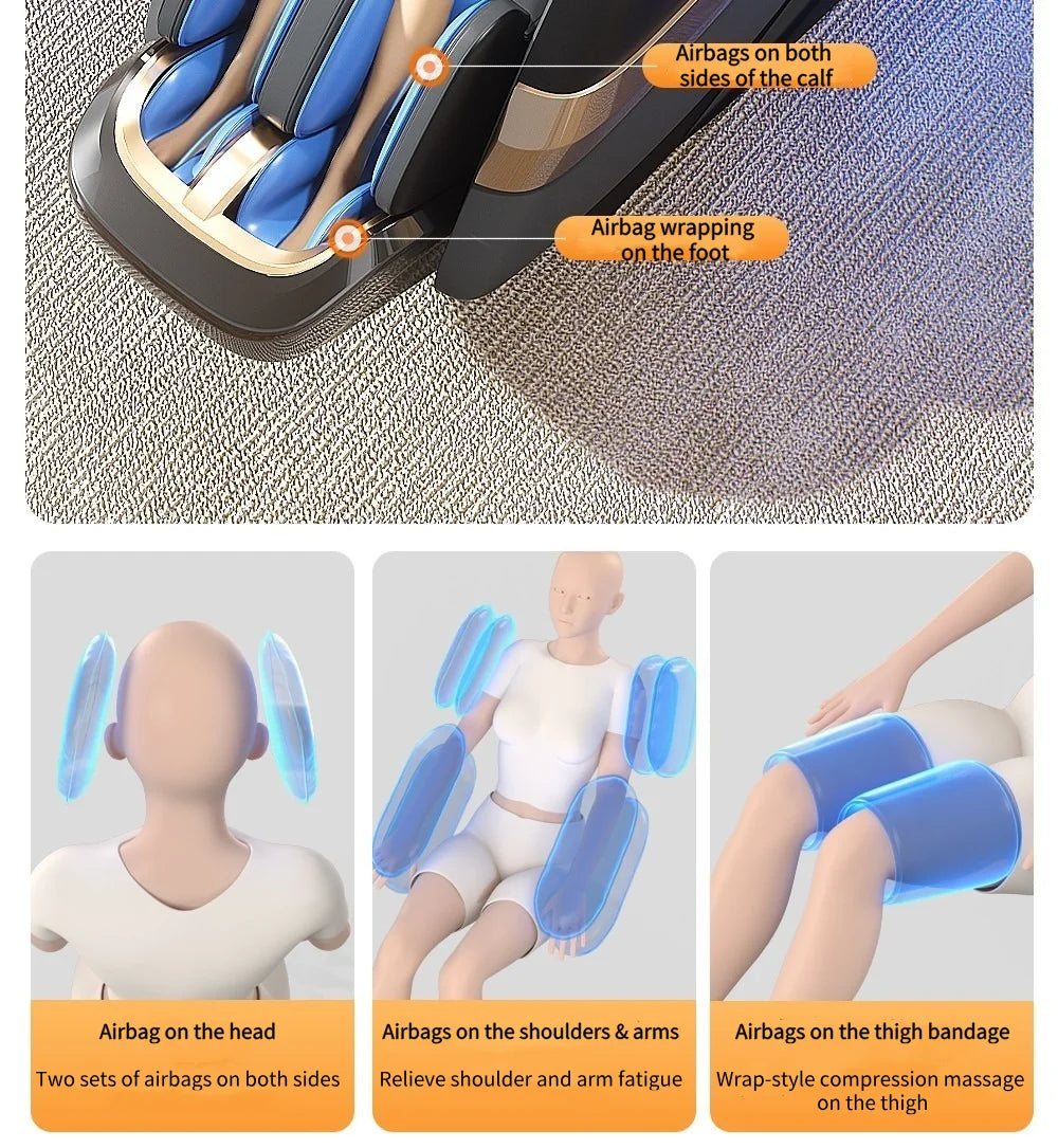 Jade-Inspired 4D Flex Mechanism SL-Track Massage Chair Lotus-Silicone Massage Nodes with Calf Kneading Roller Home Leisure Sofa