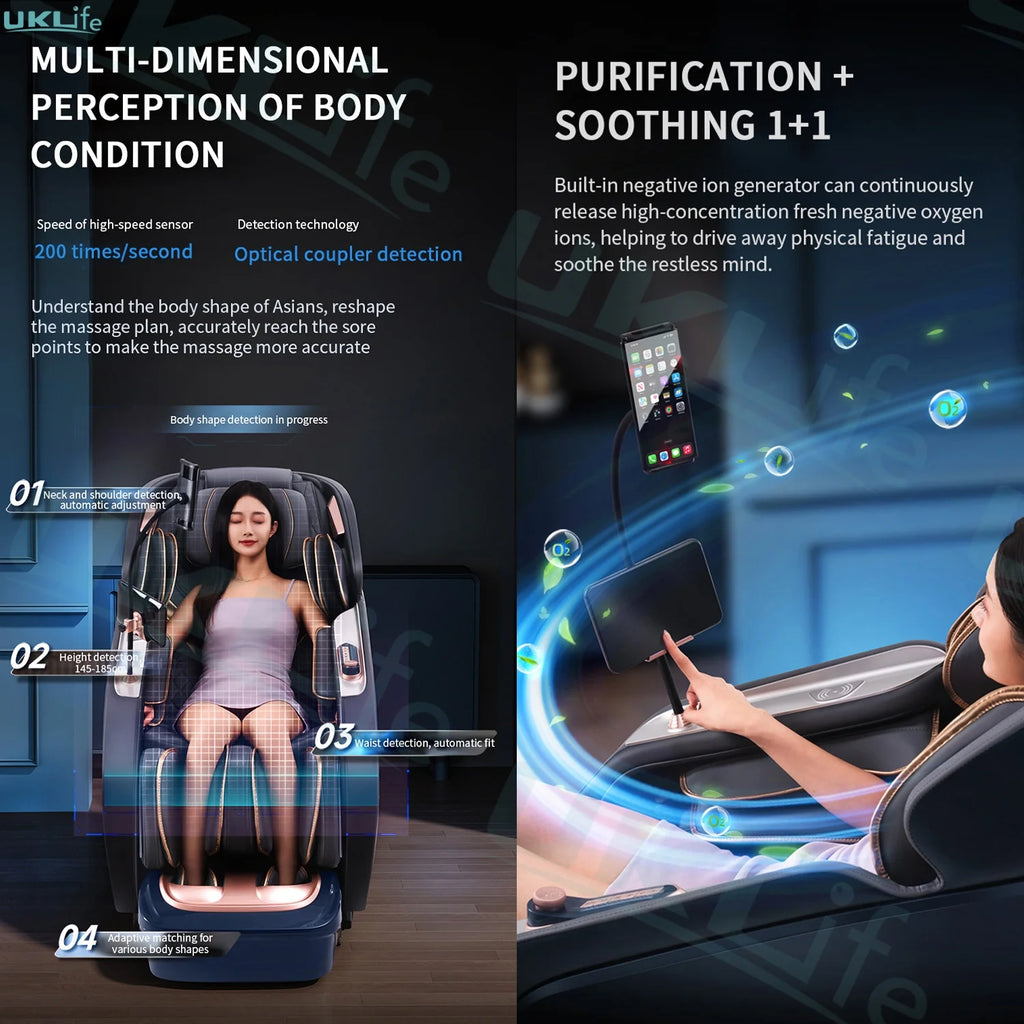 3 Year Warranty SL Track 3D Zero Gravity 4D Waist Heating Luxury Massage Chair Full body Airbag Massage Sofa Home Office Chair