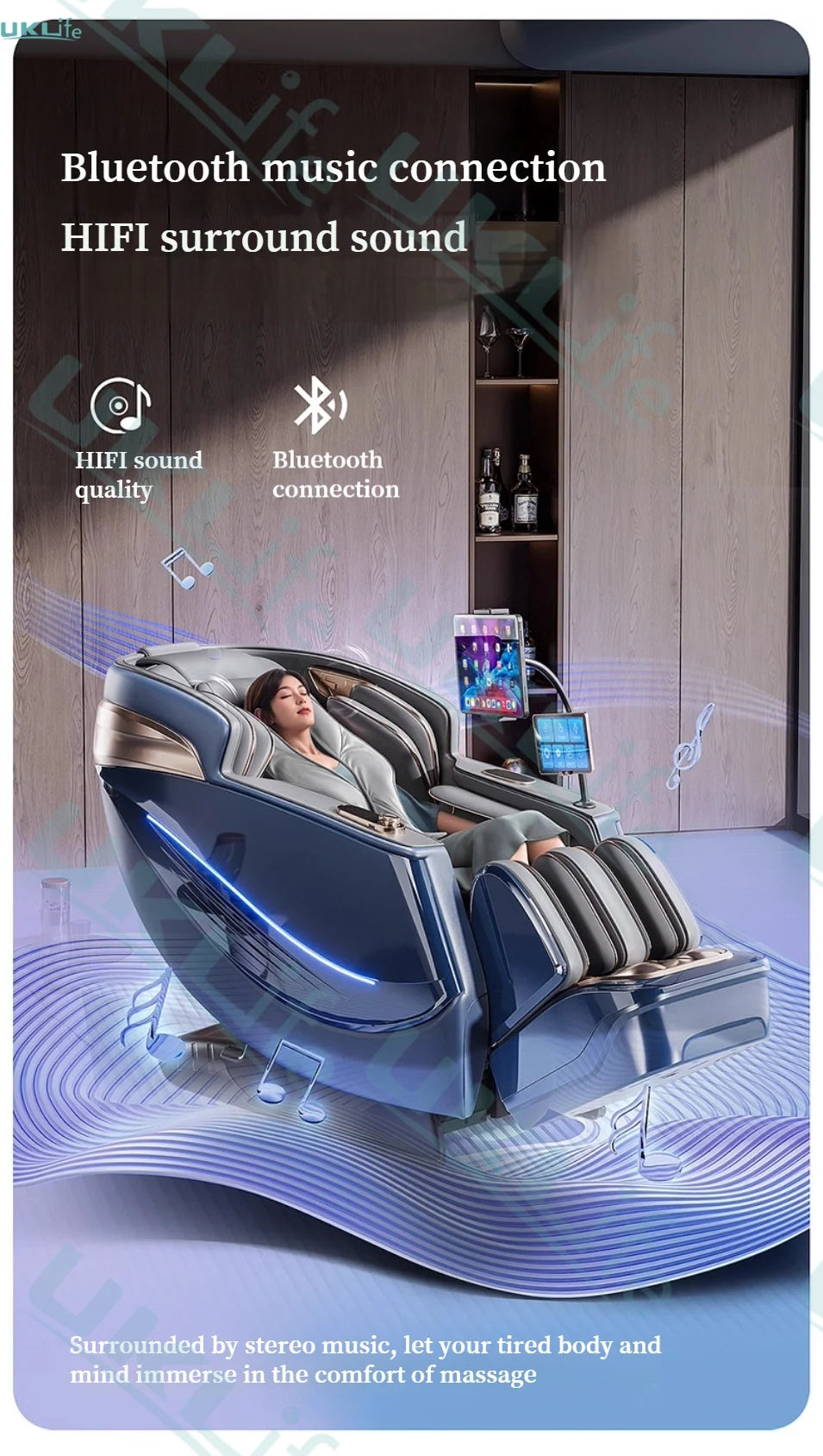 Dual Core 6D Massage Chair with SL Track, Heating Shawl, Thai Stretch & AI Voice - Full Body Zero Gravity Recliner