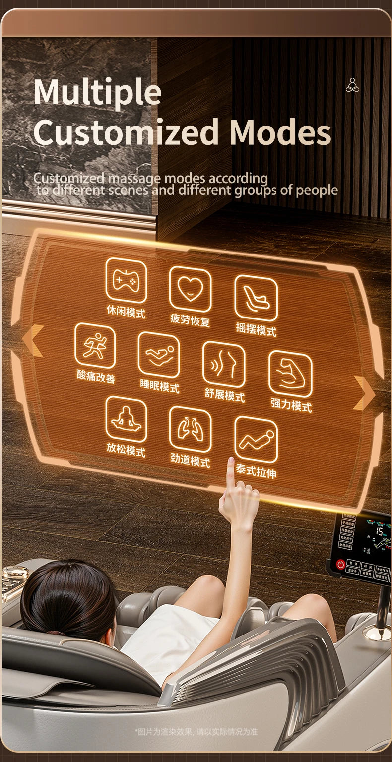 New Upgraded Super-large Cockpit Massage Chair Zero Gravity 4D Full Body Automatic Multifunction Intelligent Home Recliner Sofa