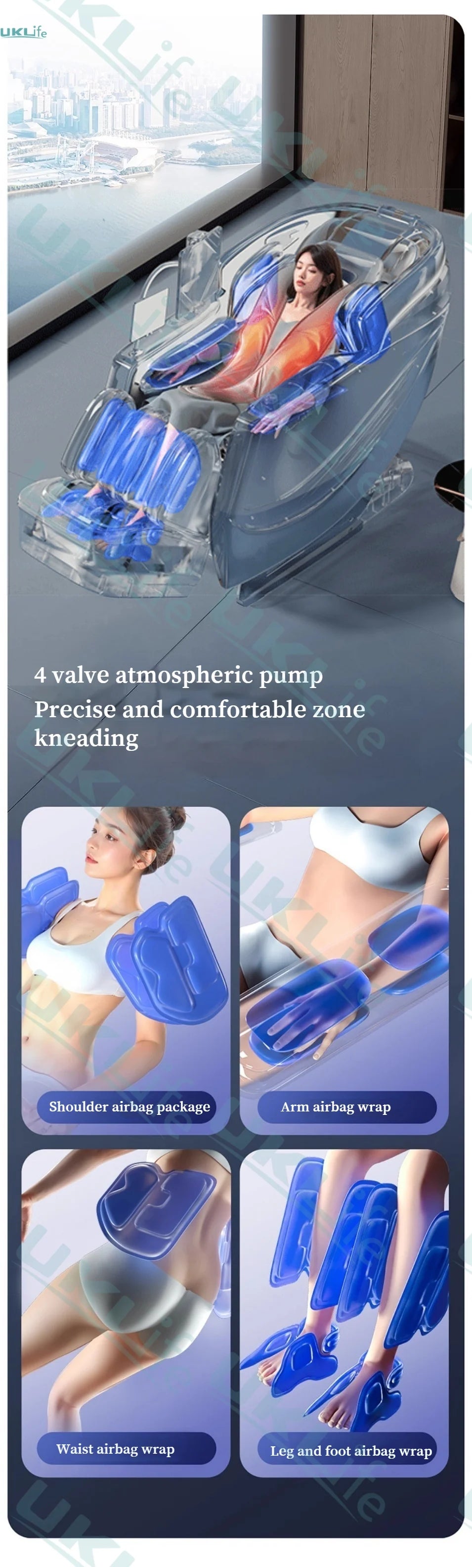 Dual Core 6D Massage Chair with SL Track, Heating Shawl, Thai Stretch & AI Voice - Full Body Zero Gravity Recliner