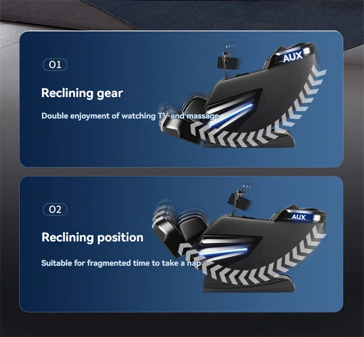 6D Smart Full Body Massage Chair Zero Gravity Relaxing Massage Recliner Chairs with SL-Track Bluetooth Speaker Heating Massage