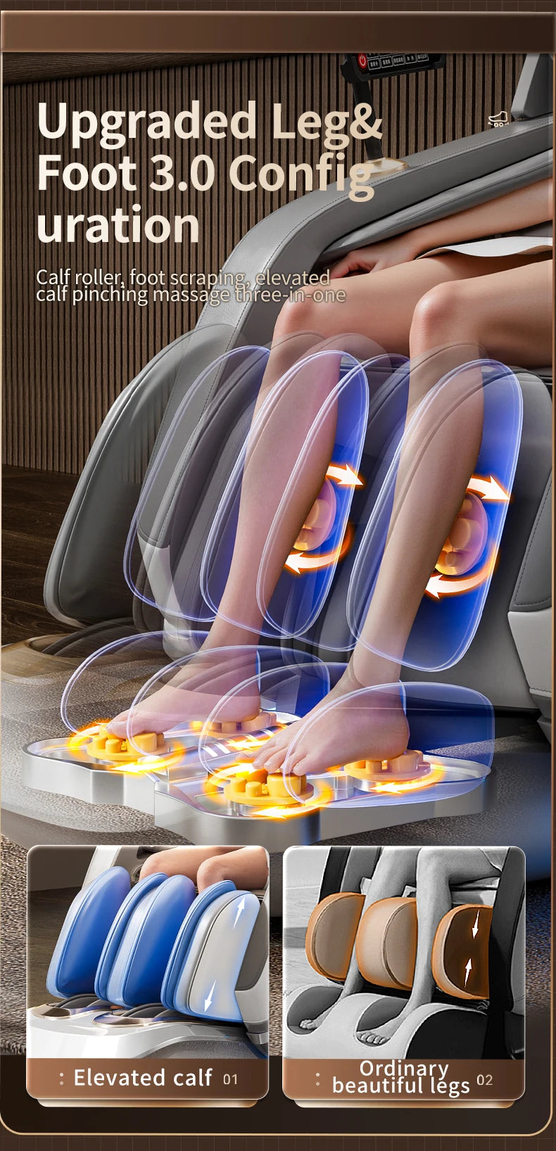 New Upgraded Super-large Cockpit Massage Chair Zero Gravity 4D Full Body Automatic Multifunction Intelligent Home Recliner Sofa