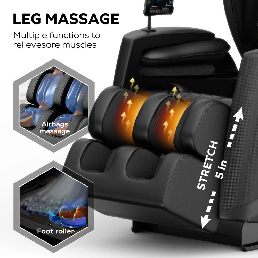 Zero Gravity 2024 Massage Chair Recliner Full Body Air Pressure 6 Rollers Heating Foot Relax Bluetooth Atmosphere Lights Gift