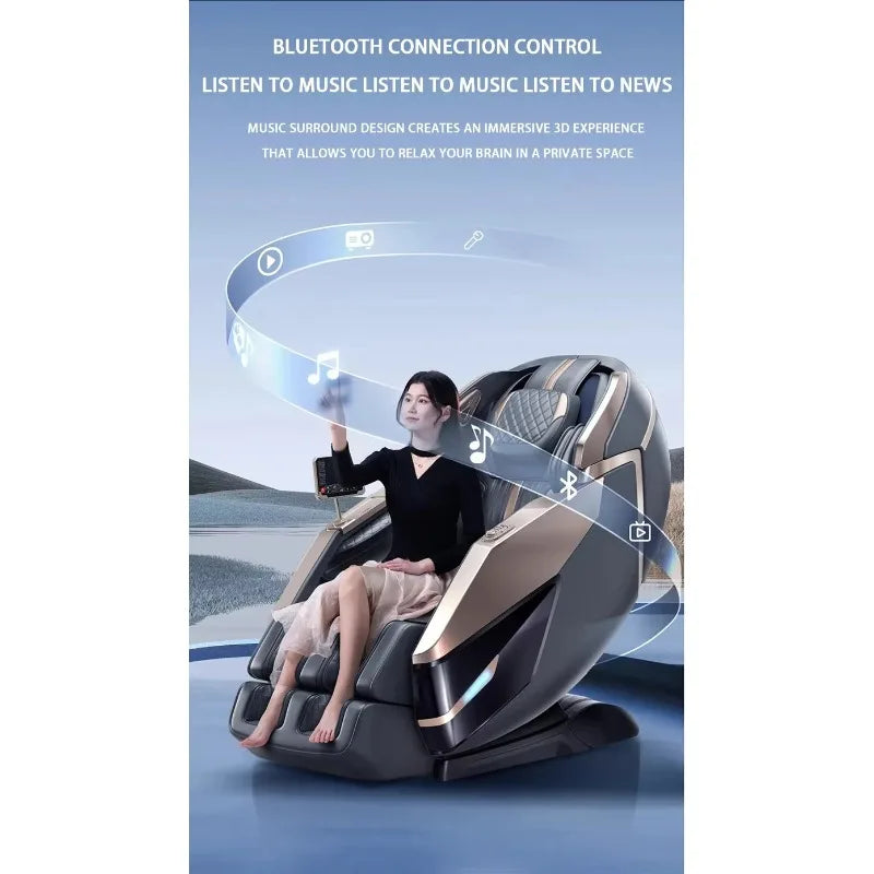 Electric Massage Chair Foot Roller Massage Lounge Chair Full Body Zero Gravity Stretching 4D Massage Chair 2025