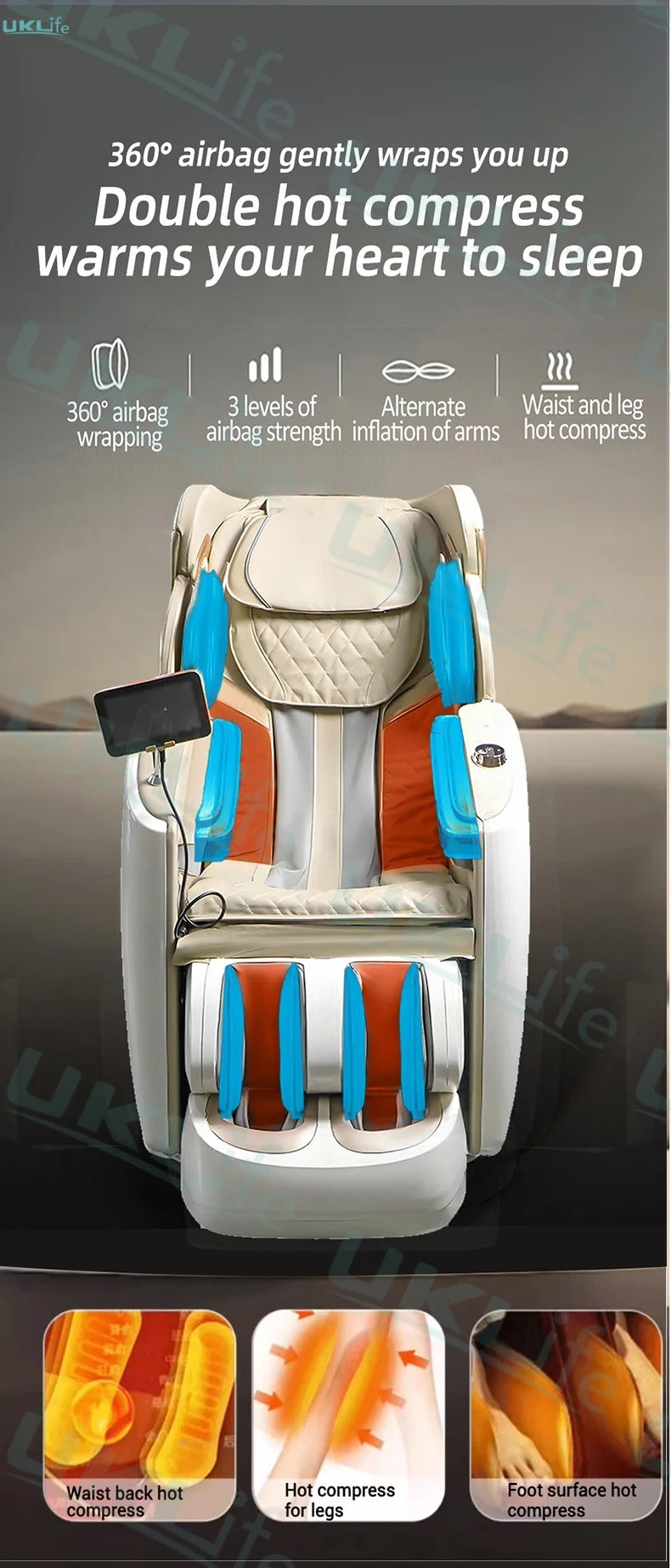 Dual-Core 4D SL-Track Zero Gravity Massage Chair | Full Body Thai Stretch & Foot Extension | 3 Year Warranty Home Luxury Electri