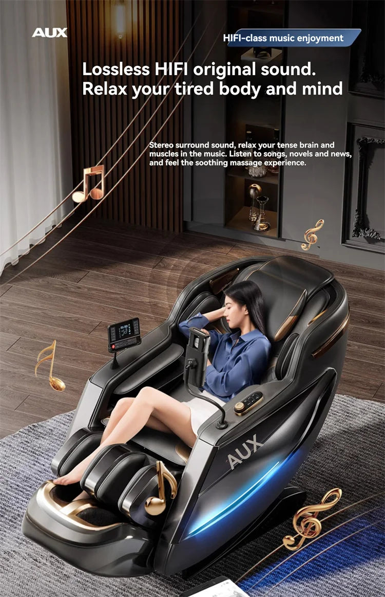 6D+6D Massage Chair Full Body Zero Gravity SL-Track Shiatsu Heating Massage Chairs with Body Scan Yoga Stretch Calf Extension