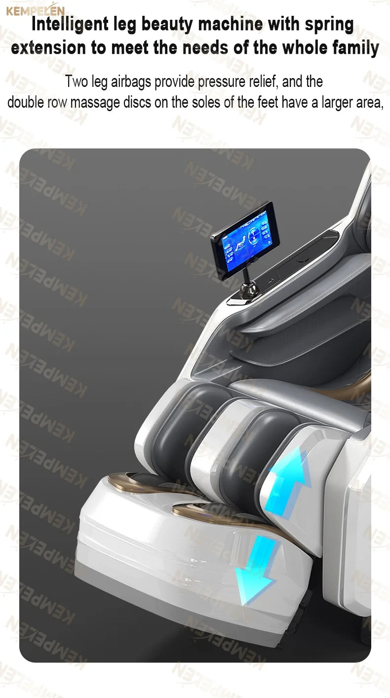 4D Full Body Massage Chair Zero Gravity Thai Stretch Heat Therapy Airbag Compression AI Voice Control for Home Office