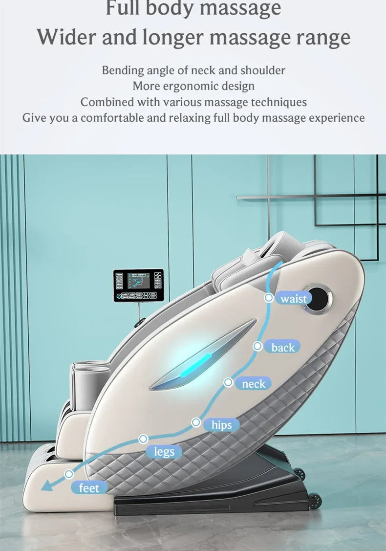 4D Relaxation Massage Chair Full Body 2025 Zero Gravity SL-Track Shiatsu Massage Recliner Chairs with Bluetooth Speaker AI Contr