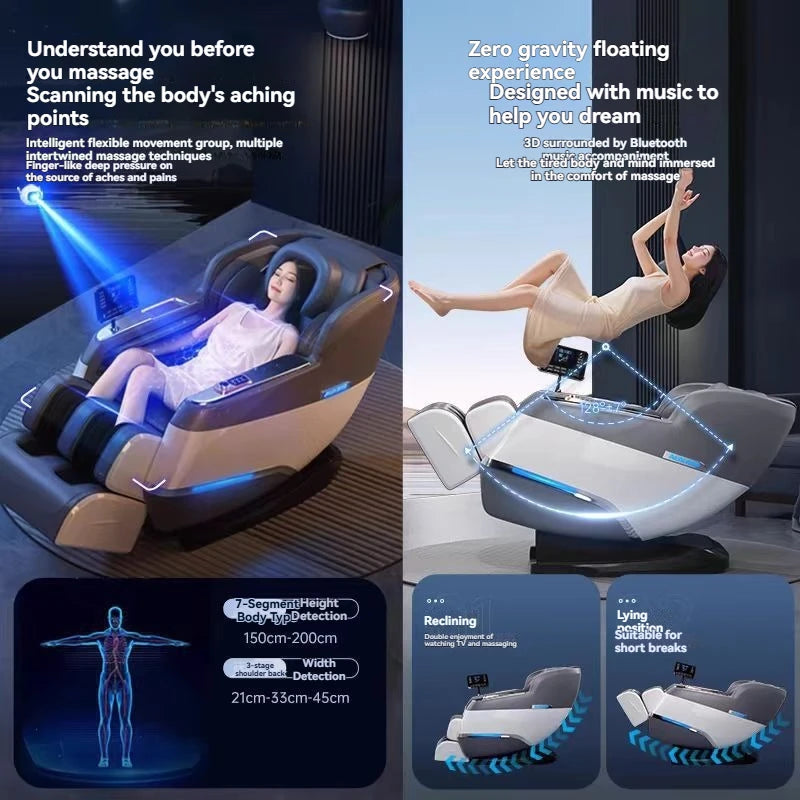 Heated Massage Chair Full Body  4D Body Massage Chair Recliner Therapy Zero Gravity SL Track Electric Relaxing Massage Chairs
