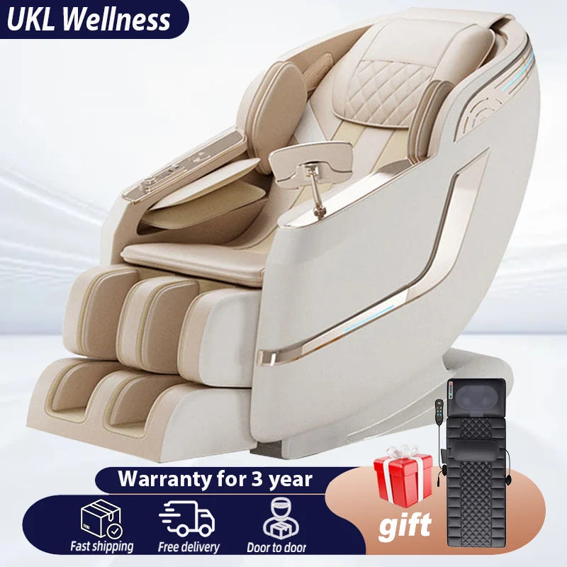 3 Years Warranty Luxury Massage Chair SL Dual Track Touch Voice Armrests Body detection 4D Zero gravity HiFi Bluetooth Heating